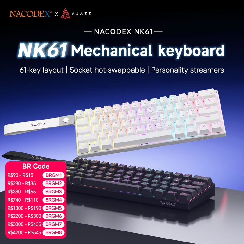 Gaming Keyboard Magnetic Switches - AJAZZ NK61 61-Key Red Switch Wired